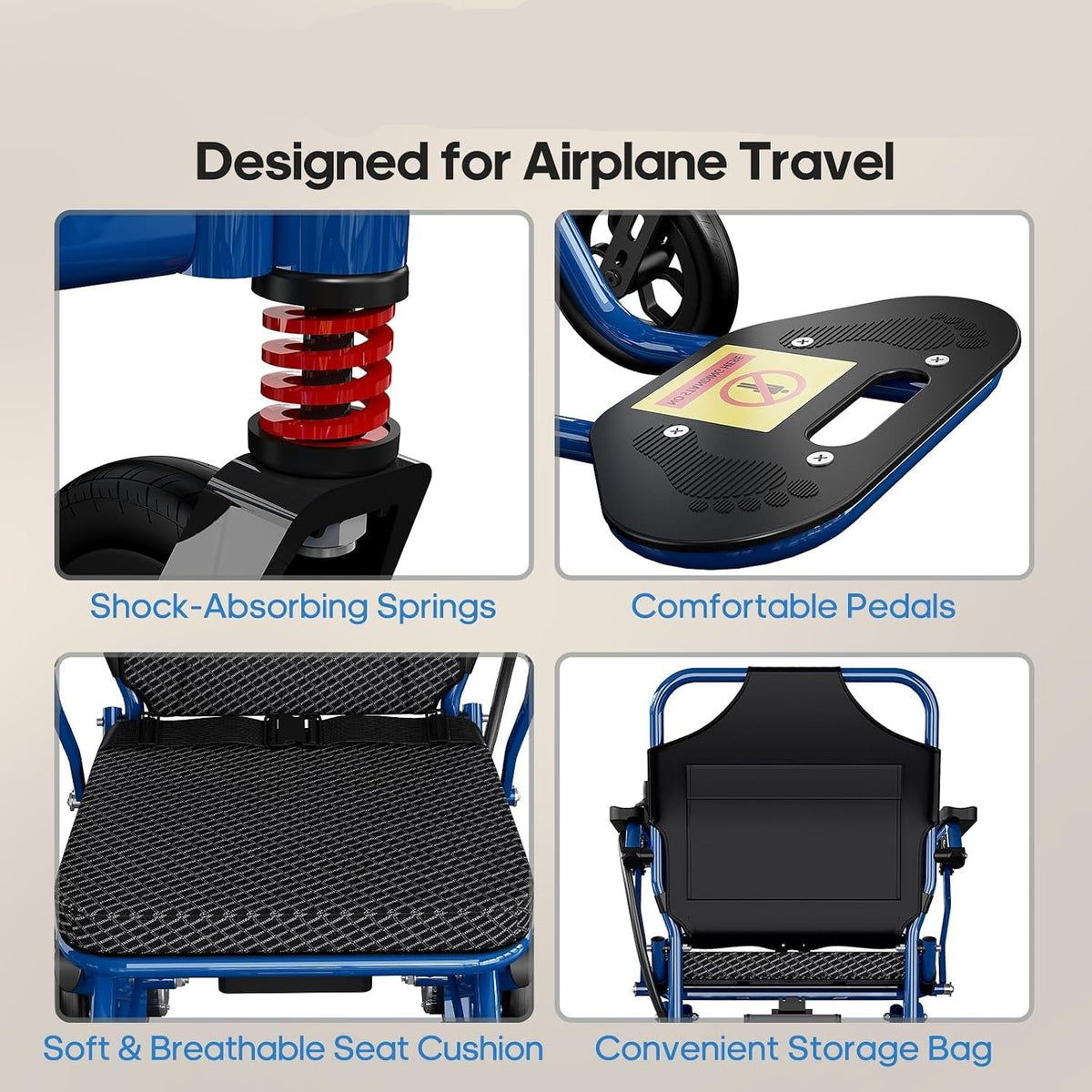 Lightweight Foldable Electric Wheelchair for Adults Power Motorized