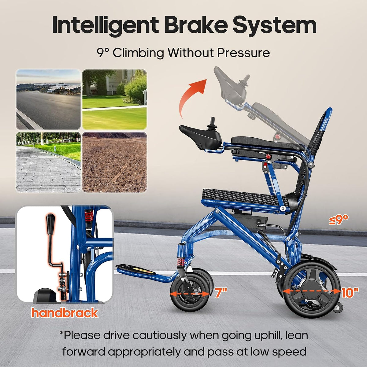 Lightweight Foldable Electric Wheelchair for Adults Power Motorized