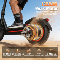 Electric Scooter Built for Urban Mobility, 1200W Motor, 30 Mile Range, UL Certified, Foldable Frame