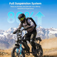 V8 Electric Bike for Adults, Ebike Moped Style with 48V 15Ah Battery, 20'' Fat Tire E Bike, Dual Disc Brakes Mountain Bike for Commuting & Off-Road, E-Bike UL2849