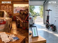 Electric Scooter Built for All-Terrain Adventure, Dual 5600W Motors, 53 MPH Max Speed, 45 Mile Range — Before & After