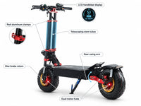 X5 Foldable Electric Scooter, Offroad Electric Scooter for Adults with Powerful Dual 5600W Motors, Max Speed up to 53 MPH, 45 Miles Long Battery Ranges — How It Works